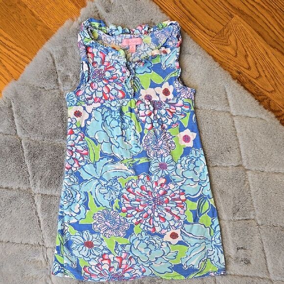Lilly Pulitzer Floral Sleeveless Dress, Girls Medium, Great Condition
